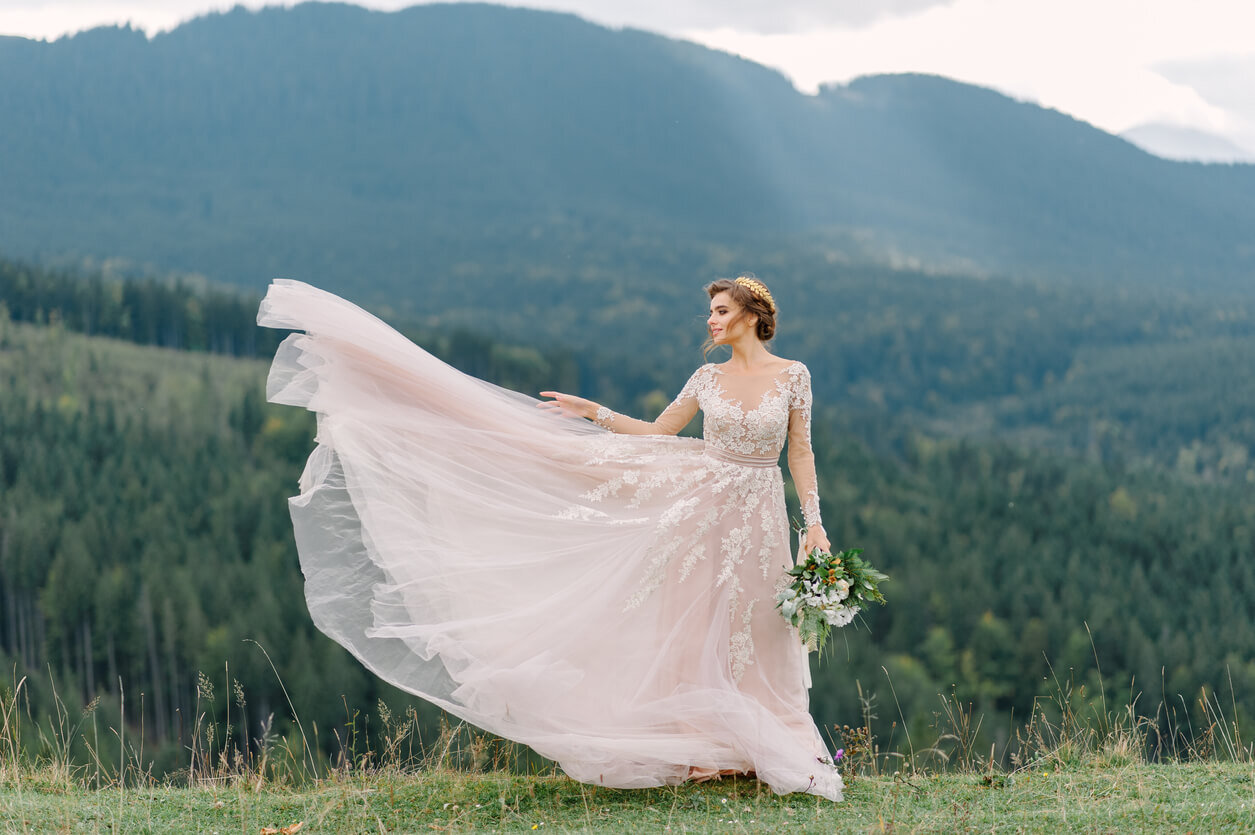 mountain wedding dress