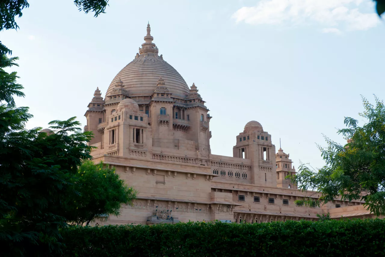 Exterior view of luxurious wedding venue Umaid Bhawan Palace
