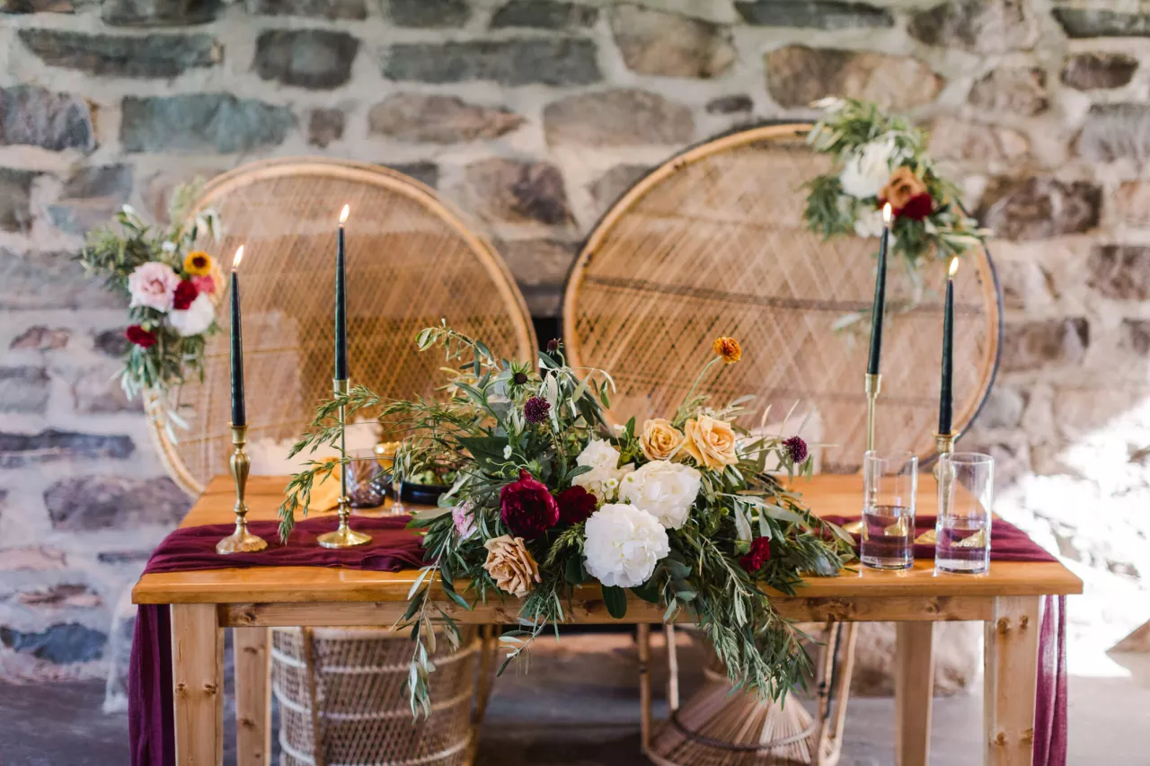fall wedding reception table