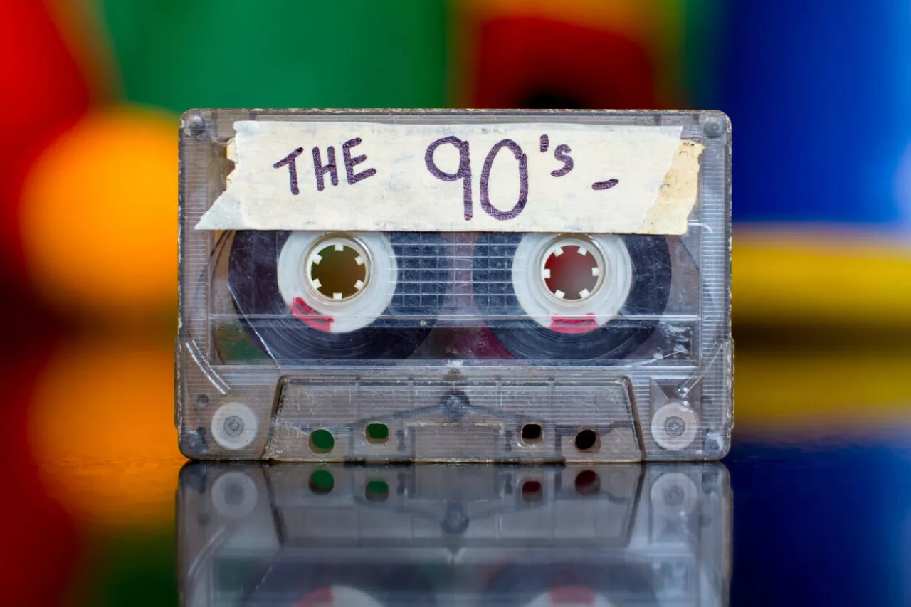 cassette tape with 22the 90s22 written on it
