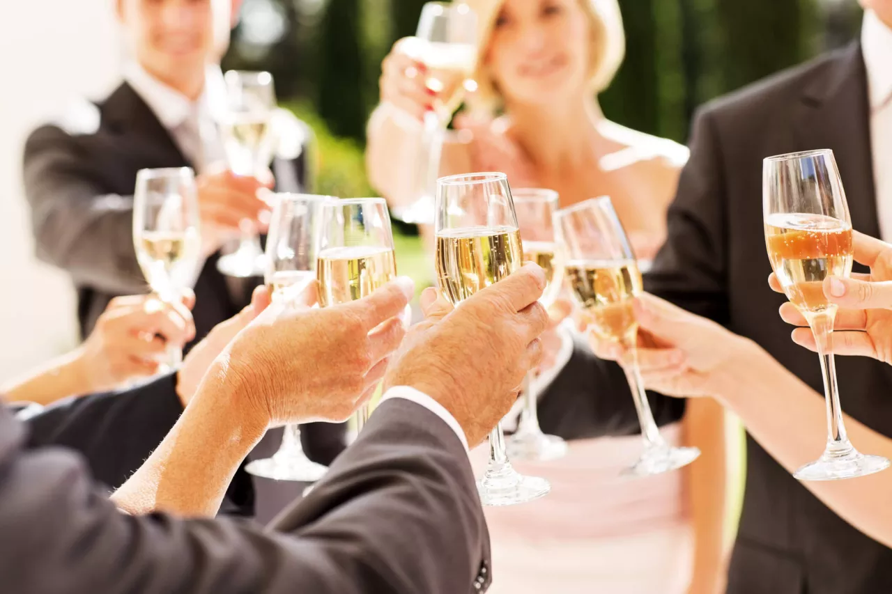 champagne toast at a wedding